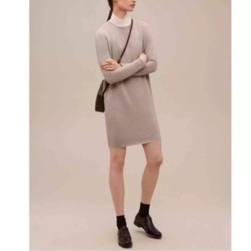 wilfred x ARITZIA Campanule Ribbed Knit Dress Sz L Silk Blend Sweater Dress
